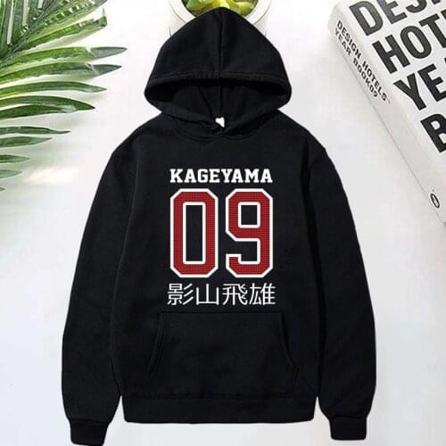 Japanese Anime Haikyuu Hoodies Men Funny Karasuno Streetwear Harajuku Kageyama Fly High Graphic Tops Sweatshirt Men Clothes 2021