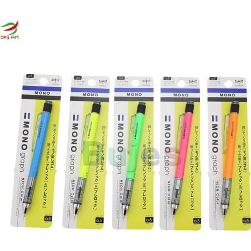 Tombow MonoGraph Neon Mechanical Pencil 0.5mm Choose from 6 Body colors DPA-134,SHAKE OUT LEAD GRAPH,School supplies