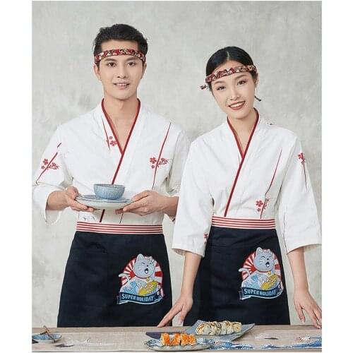 Unisex Japan Cuisine uniform chef work suit Restaurant service uniform Chef Serving Top