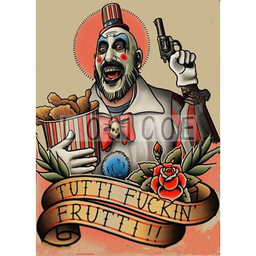 TUTTI FUCKIN FRUTTI ! 30X42 CM Tattoo Design Manuscript Painting Wall Art Retro Kraft Poster Wall Sticker Barber Shop Home Decor