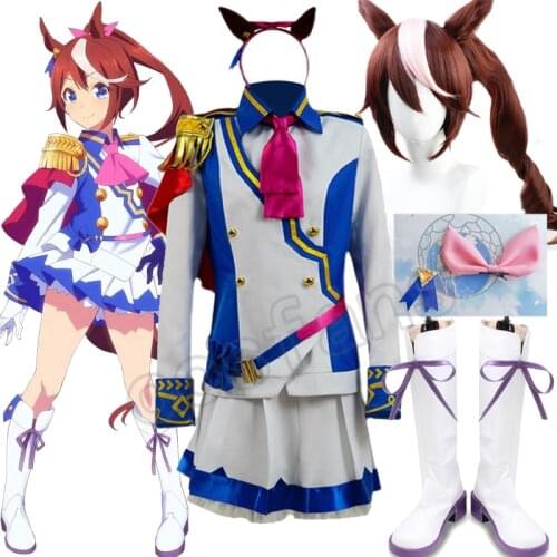 New Uma musume Pretty Derby Cosplay Costume Uma musume Tokai Teio Cosplay ears Tail headdress shoes wigs Uniform for Women Dress