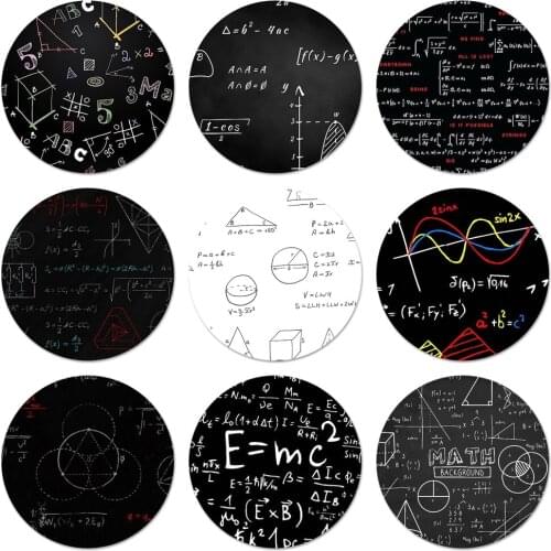 Geometric formula Icons Pins Badge Decoration Brooches Metal Badges For Clothes Backpack Decoration