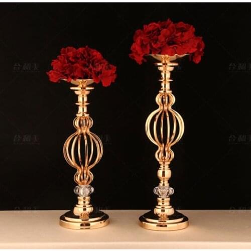Gold Metal Flower Vase Table centerpiece wedding Props Home Decoration