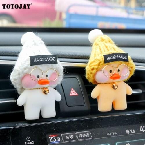 1PC 8cm Kawaii LaLafanfan Cafe Duck Toy Cartoon Cute Duck Car Decor Animal Dolls Girl Toys Birthday Gift For Children