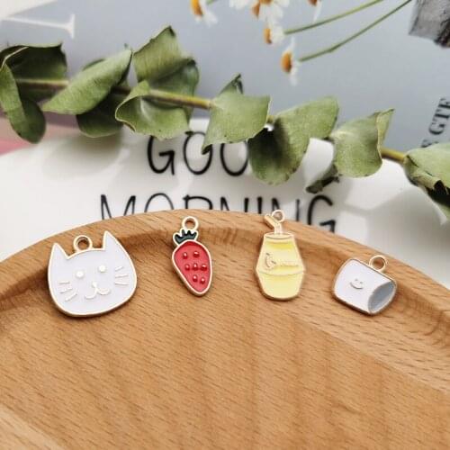 10pcs Cute Carrot Roll paper Drink Bottle Alloy Enamel Pendants Charms Tag For DIY Bracelet Earrings Jewelry Accessories YZ843