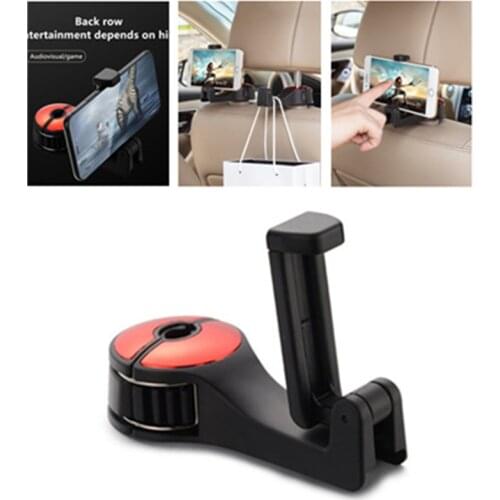 2Pcs Car Phone Holder Multifunctional Rear Hook ABS Silicone Creative Lock Bracket Automotive Interior Accessories