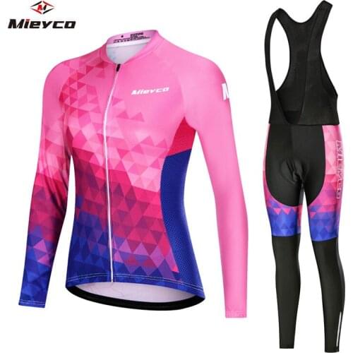2020 Breathable Long Sleeve Cycling Set Mountain Bike Clothing Autumn Bicycle Jerseys Clothes Maillot Roupa Ciclismo Feminina