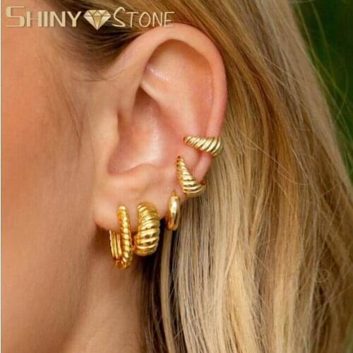 2020 New Cool Gold Small Hoop Earrings Simple Round Style Dainty Jewelry For Women Wedding/Party Gift