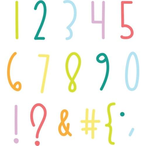 2021 NEW Opposites Attract Numbers and Characters Metal Cutting Die Scrapbook Embossed Album Craft Template Cut Die Stencils