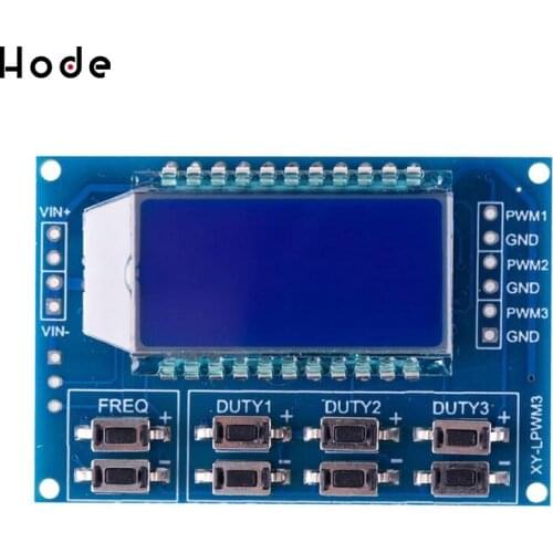 LCD Digital Display 3 Way Signal Generator PWM Pulse Frequency Duty Cycle 1HZ~150KHZ Adjustable Square wave