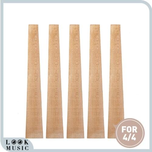 5PCS Unfinished Violin Maple Fingerboard Fiddle Fretboard Fingerboard For 4/4 3/4 1/2 1/4 1/8 Acoustic Violin / Electric Violin