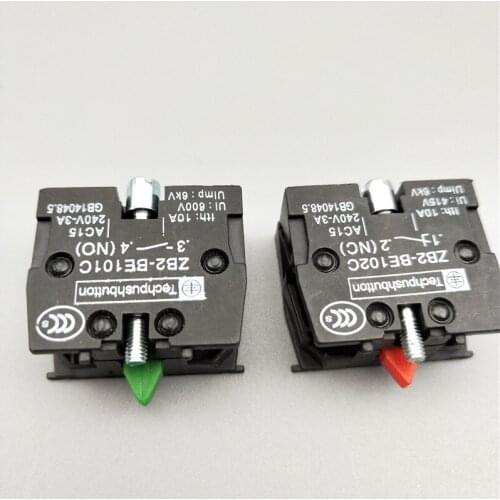 5 Pcs AC600V 10A NC Momentary Push button Switch Auxiliary Contact Block XB2-BE101C