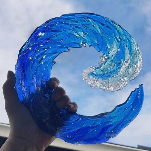 7.9 inches Ocean Wave And Ocean Fusion Style Home Interior Sculpture Decoration Art Figurine Decor For Indoor Outdoor Bedrooms