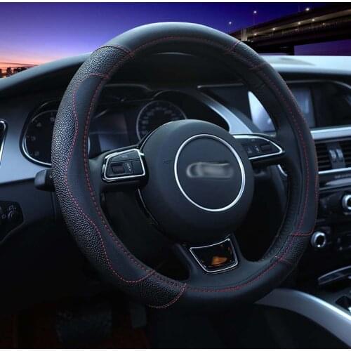 Car Steering Wheel Cover Durable Anti-slip Steering Wheel Wrap Cover Splice Light Leather Universal Fits Most Car Styling