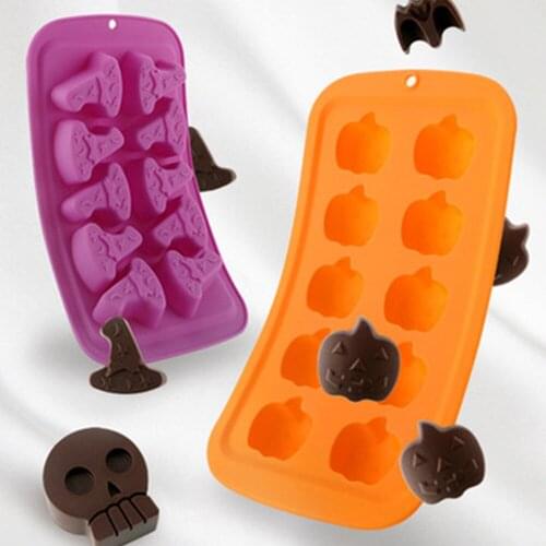 Halloween Decor Pumpkin Ghost Bat Silicone Cookies Mold Plastic Cookies Cutter Fondant Baking Mould Cake Decorating Tools