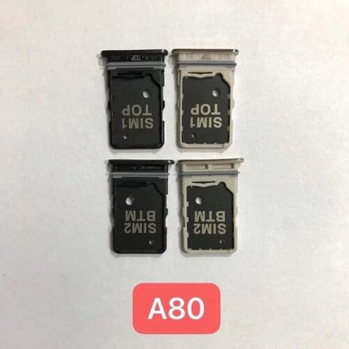 Sim Tray Holder For Samsung Galaxy A80 SIM Card Tray Slot Holder Adapter Socket Repair Parts