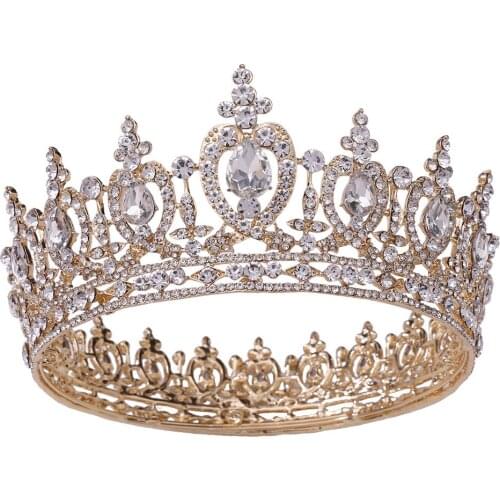 Tiaras and Crowns for Crown Wedding Bridal Queen Tiaras Hair Accessories Vintage Rhinestone Crystal Wedding Crown Headband