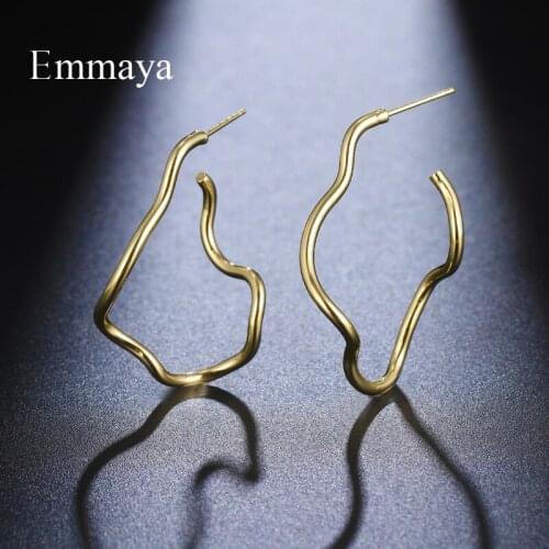 Emmaya New Punk Style Gold Earring For Female Fashion Decoration With Irregular Appearance Alloy Jewelry Party Gift