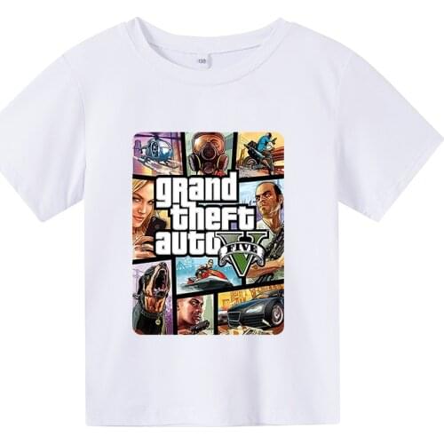 Grand Theft Auto Gta T Shirt kid Street Gta 5 T Shirt boys and girls Tshirts childrens clothing girl clothing Oversized t-shirt