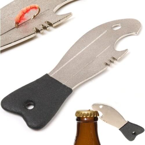 Mini Pocket Fish Hook Sharpen Tool Outdoor Beer Bottle Opener Stone Sharpener Portable Emery Knife Whetstone Wholesale Dropship
