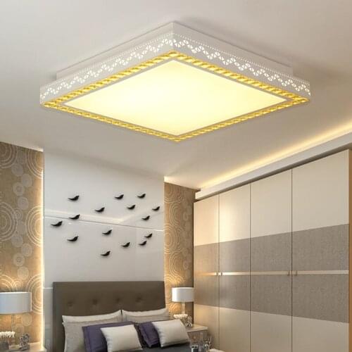 Living room lamp master bedroom led ceiling lamp simple modern atmosphere home restaurant crystal lamp remote control lamp led