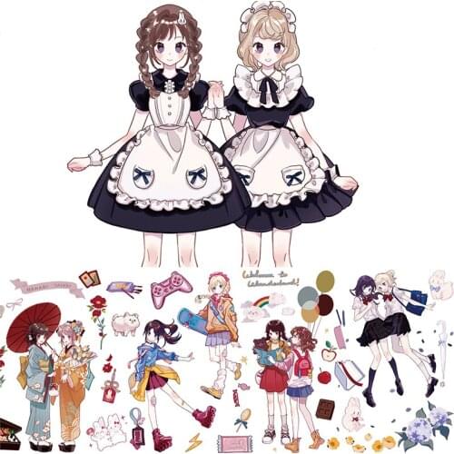 Lovely Girls And Little Things PET Washi Tapes Bullet Journal Masking Tape Adhesive Tape DIY Scrapbooking Washi Stickers