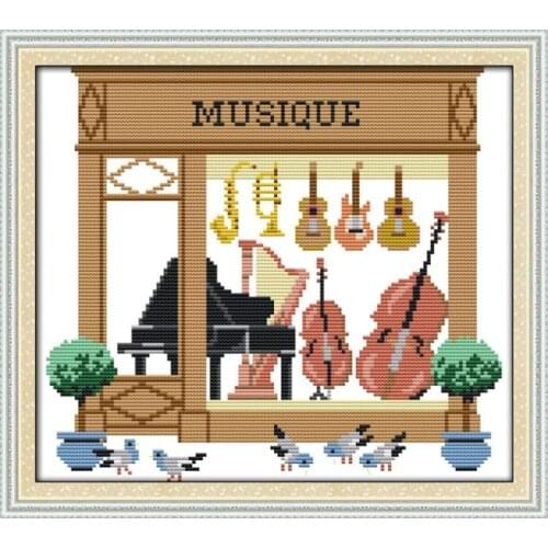 Musique cross stitch kit cartoon 14ct 11ct count print canvas stitching embroidery DIY handmade needlework