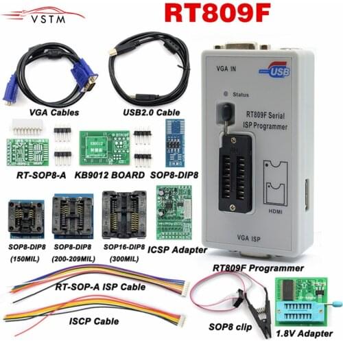 Original RT809F LCD Display ISP Programmer Module With SOP8 Test Clip 1.8V Adapter TSSOP8/SSOP8 11 Adapters