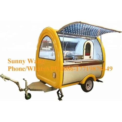 2.2M Mobile Food Cart for Sale Hamburgers Snack Coffee Hot Dog Food Trailer Chinese Food Vehicle with Ambient Light