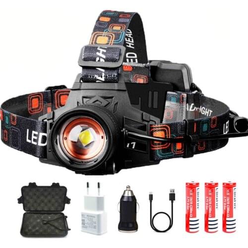XHP50 Rechargeable LED Headlamp Powerful Head Lamp for Caming Fishing with Head Torch LED Flashlight By 3*18650 Battery