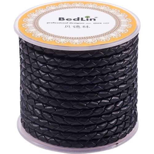 1Roll 3/4/5/6mm Braided Rope Cowhide Leather Cord for Handmade Bracelet Charm Keychain String Thread DIY Jewelry Making Finding