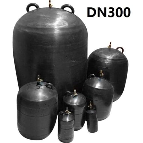 DN300 pipeline plug water shutoff Leak test ball leakage check rubber bladder ball pressure test tight water plugging airbag