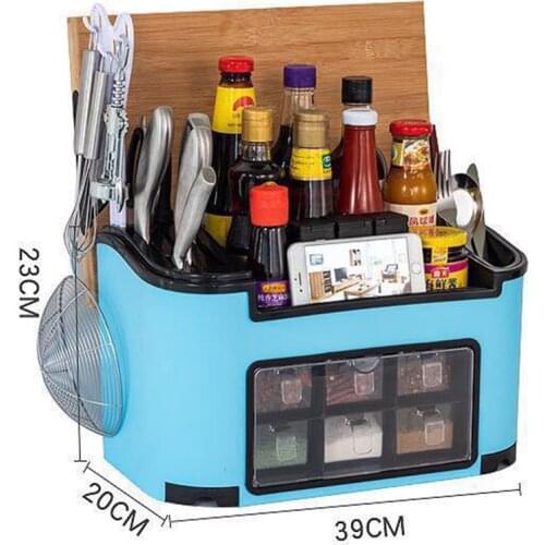 Kitchen Seasoning Box Spice Jar Container Spice Rack Organizer Kitchen Household Salt Sugar Supplies Rack Knife Storage Shelf