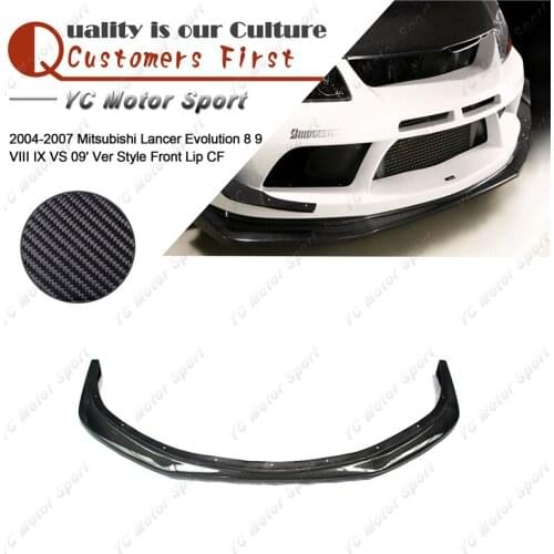 Carbon Fiber VS 09' Ver Style Front Lip Only Fit For 2004-2007 Evolution 8-9 EVO 8 9 VIII IX Front Bumper Splitter Lip
