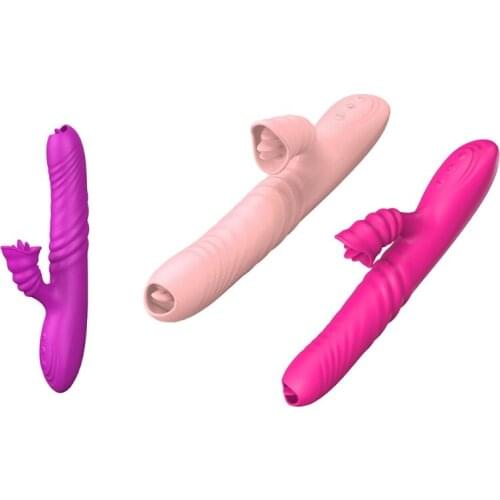 20 Frequency Licking Stimulation Heating G Spot Vibrator 3 Speed Telescopic Swing Massager Adult Sex Toy for Women Coupl