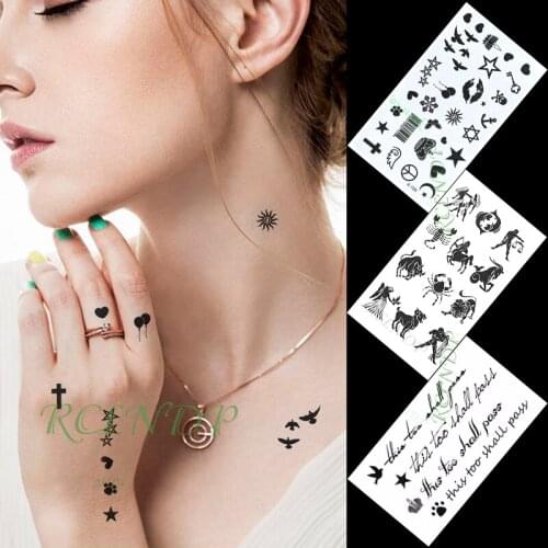Waterproof Temporary Tattoo Sticker star bird animal cross letter small art tatto flash tatoo fake tattoos for women men kid
