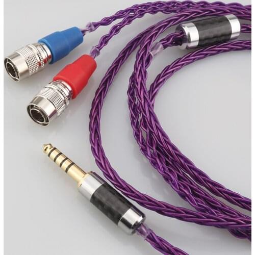 High Quality 2.5/3.5/4.4//4pin XLR Balanced Silver Plated Earphone Headphone Upgrade Cable For Mr Speakers Ether Alpha Dog Prime