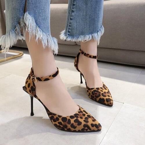2020 Spring Sexy Leopard Women Shoes High Heels Elegant Office Pumps Shoes lady Animal Print Pointed Toe Singles Shoes U22-62