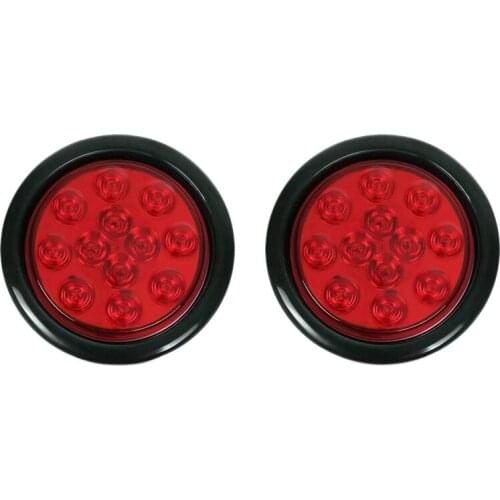 2Pc 4 Inch LED Trailer Tail Lights Grommet & Plug Included IP67 Waterproof Turn Stop Brake Trailer Lights for RV Trucks