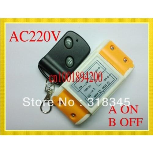 220V 10A 1000W Load RF wireless remote control switch system 1Receiver &1Transmitter Learning code 315/433MHZ for LED ON/OFF