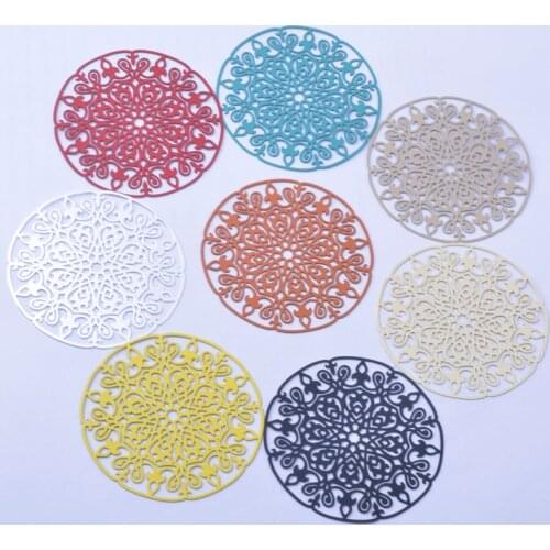 30pcs AA4686 45mm Big Round Charm Painted Pendant DIY Jewelry Earring Accessories