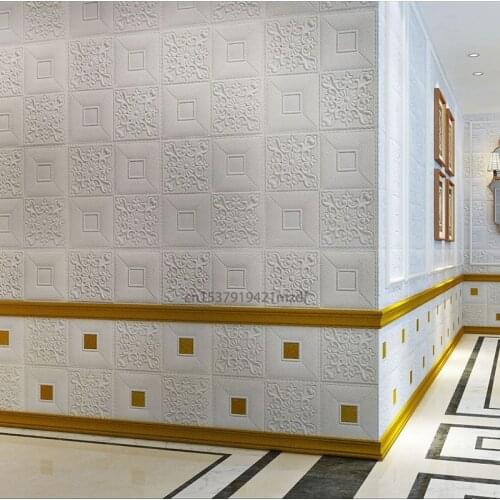 3D Stereo Wall Stickers Self-Adhesive Ceiling Decorative Panels Roof Foam Wallpaper Living Room DIY Decor Bedroom TV Background