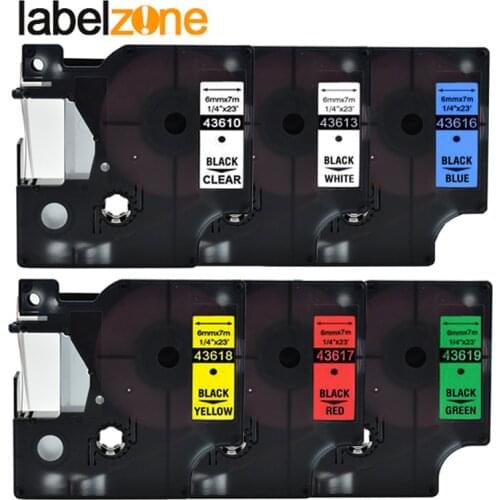 43613 6mm*7m compatible Dymo D1 label printers 43610 43618 43619 43617 43616 for dymo Pnp label manager 160 label makers