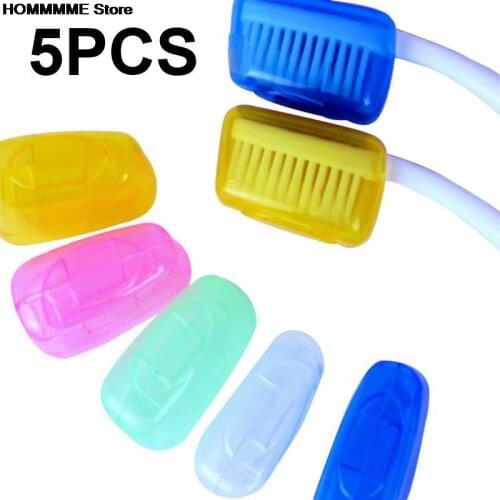 5Pcs/Lot Portable Toothbrush Head Cover Case Brush Cap Case Toothbrush Box Support Bathroom Accessory For Travel Hiking Camping