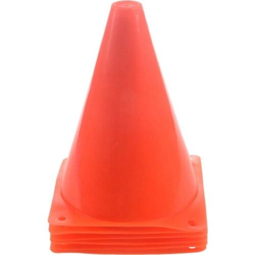 7-Inch Plastic Traffic Cones (6-Pack) Multi-Purpose Cone Physical Education Sports Training Gear Soccer Training Traffic Cones
