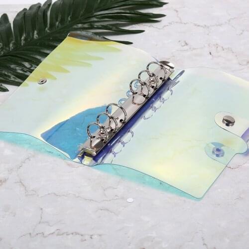 A5 A6 Laser Notebook Shell Colorful PVC Transparent Book Spiral Binder Replacement Cover 6 Hole Loose Leaf Notebooks