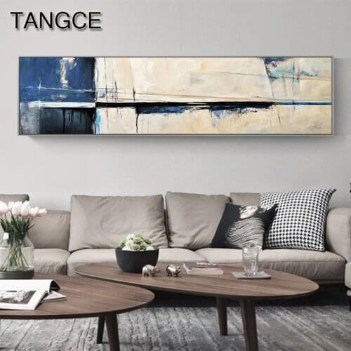 Abstract Blue White Canvas Painting Modern Oil Painting Texture Poster Print for Living Room Bedroom HD Nordic Wall Art Tableaux