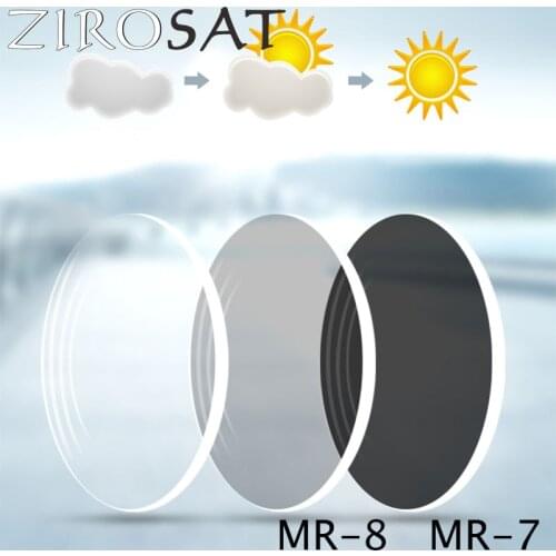 ZIROSAT Aspheric MR-8 MR-7 1.61 1.67 Index Super Tough Photochromic Prescription Lenses Strong Anti Reflective for Rimless