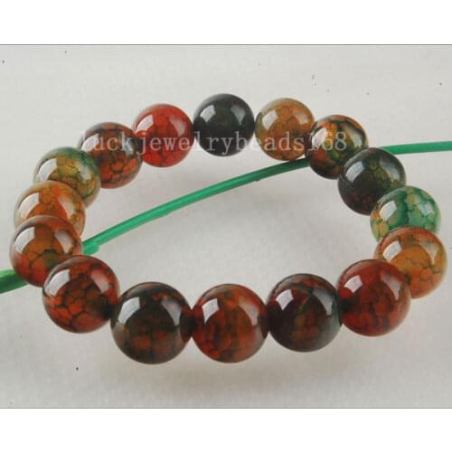 Free Shipping Fashion Jewelry 12mm Multicolor Carnelian Ball Beads Stretch Bracelet 7" FG5067
