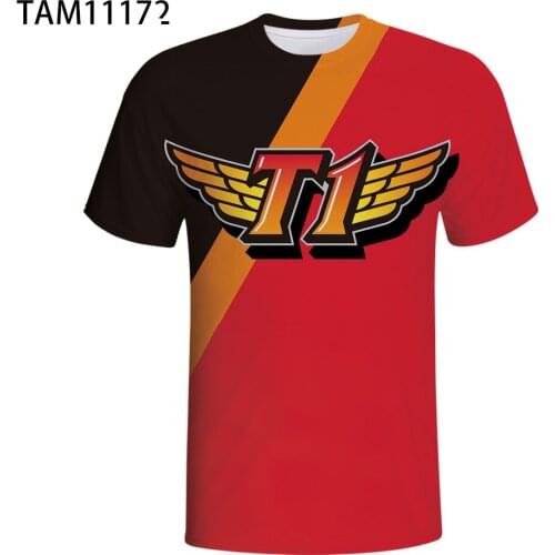 T1 teams2021 Latest 3D Printing Simple Atmosphere Comfortable Casual Mens And Womens Super Elastic Breathable T-Shirt